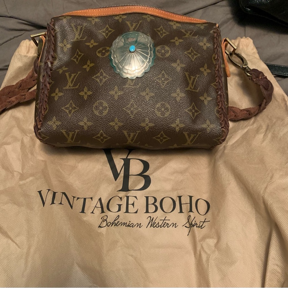 Louis Vuitton Monogram Shoulder Bag with Turquoise Concho
